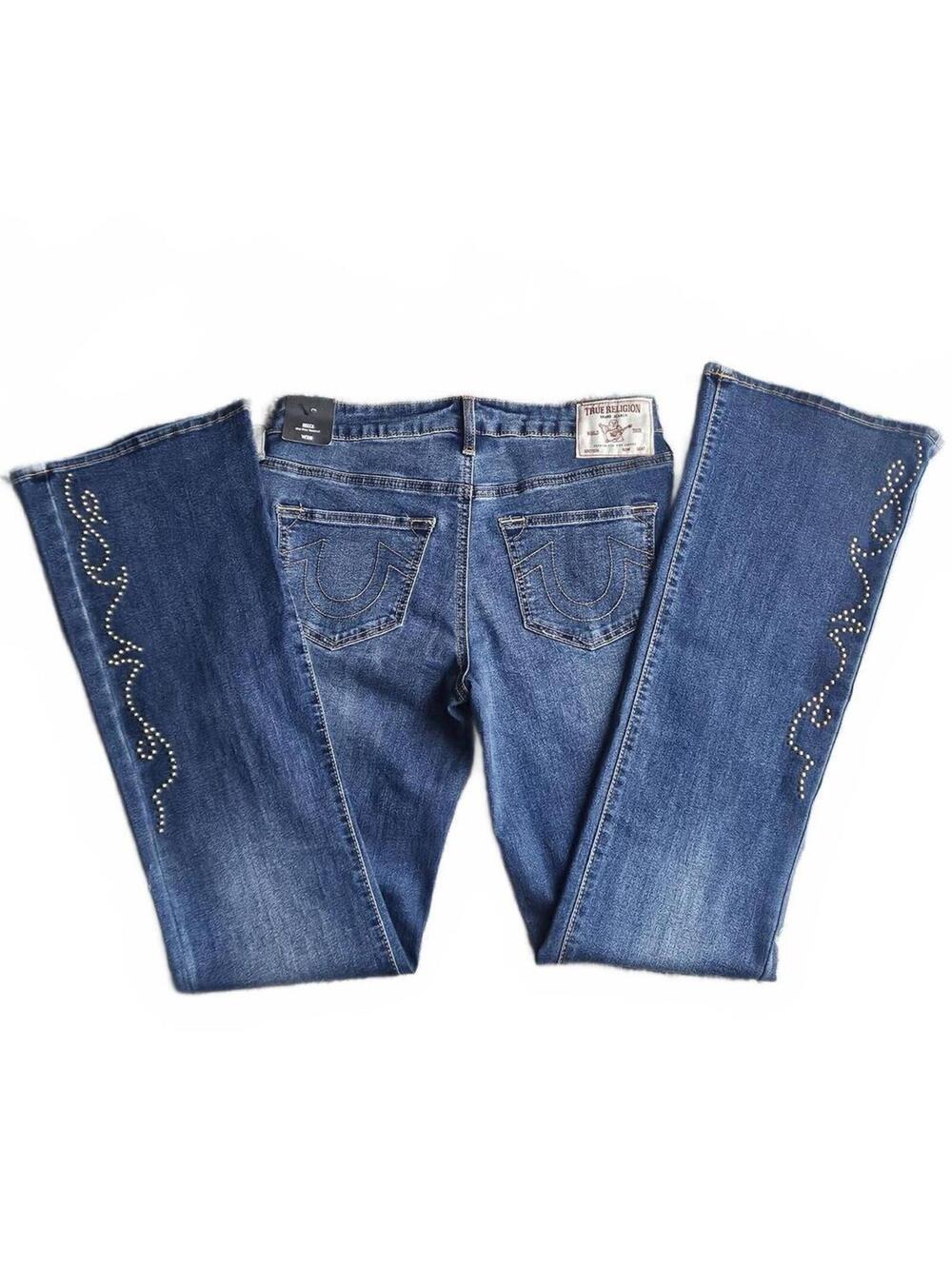 True Religion Becca Mid Rise Bootcut Stud Jeans NWT W28 See Measurements Y2K E/8
